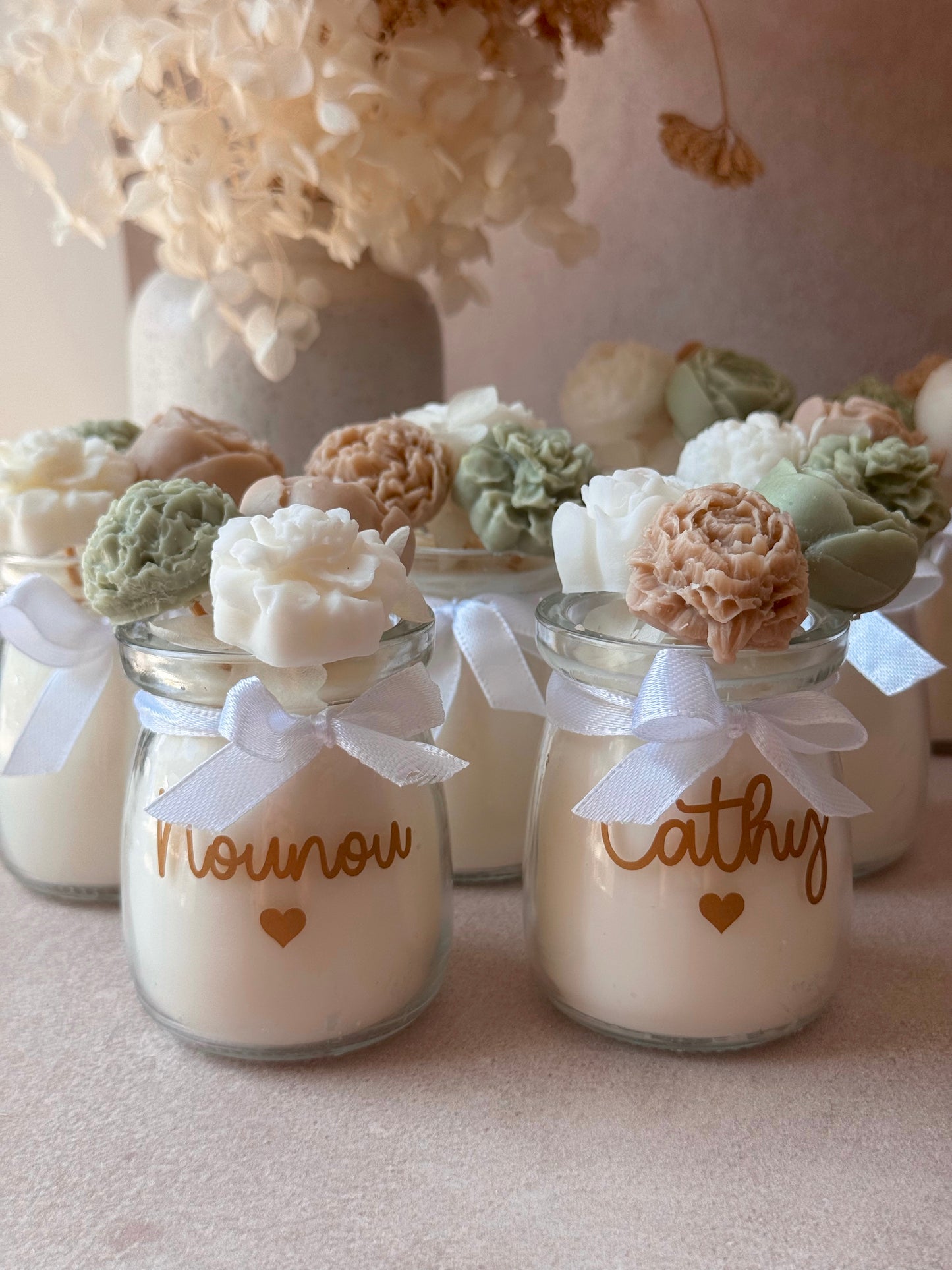 Bougie parfumée personnalisée - Bouquet de fleurs