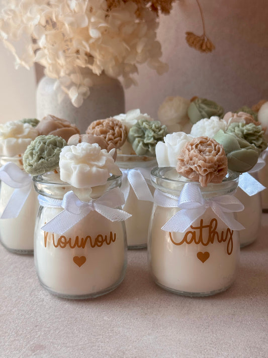 Bougie parfumée personnalisée - Bouquet de fleurs