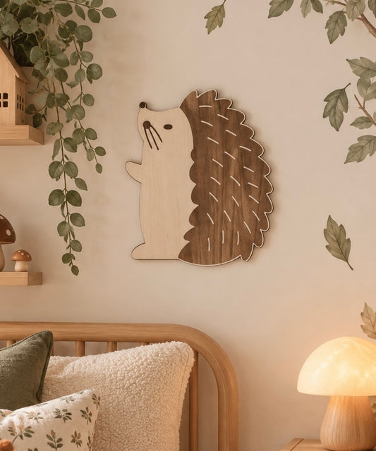 Hérisson en bois - Décoration murale