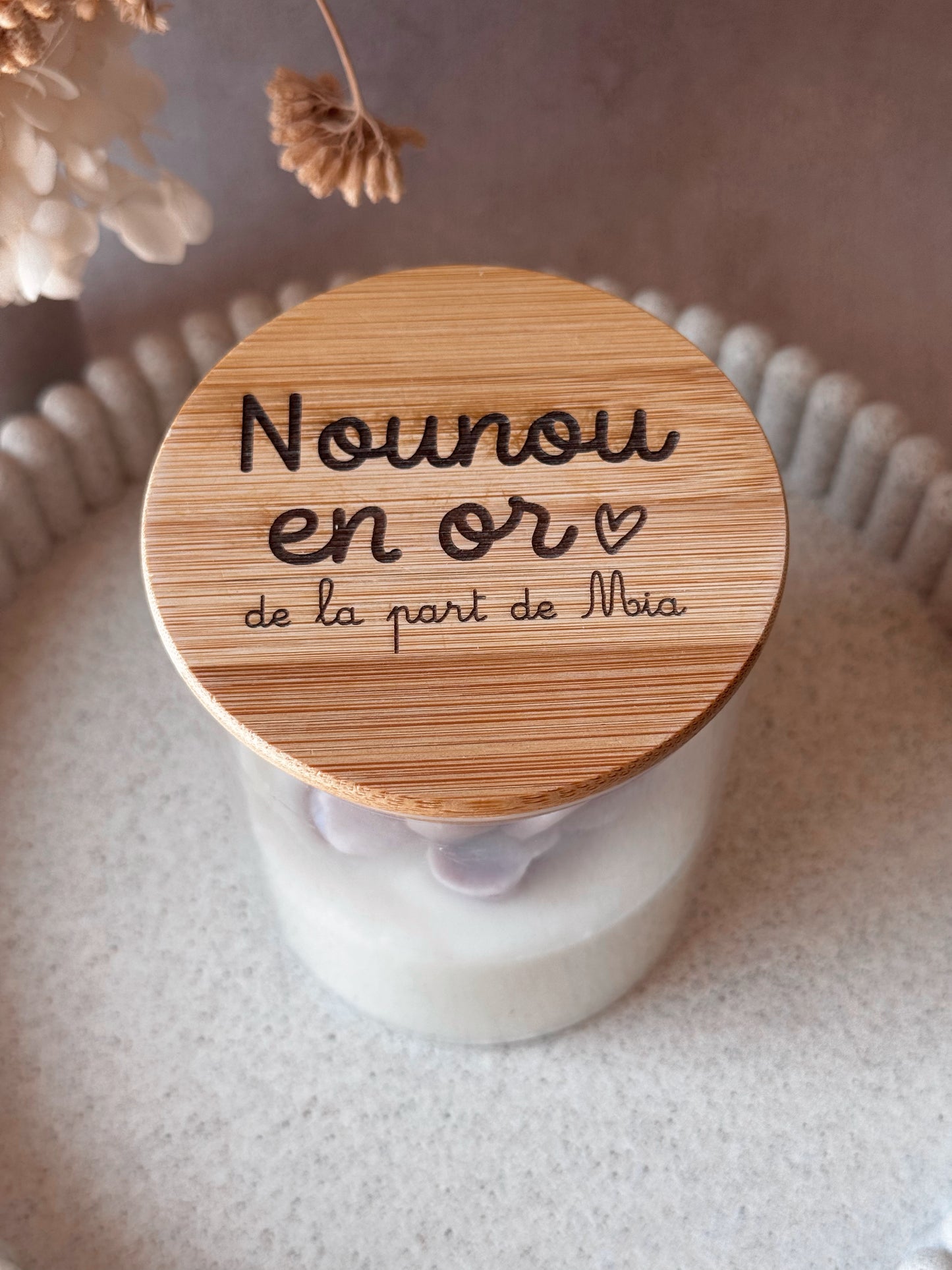 Bougie parfumée personnalisée - fleur