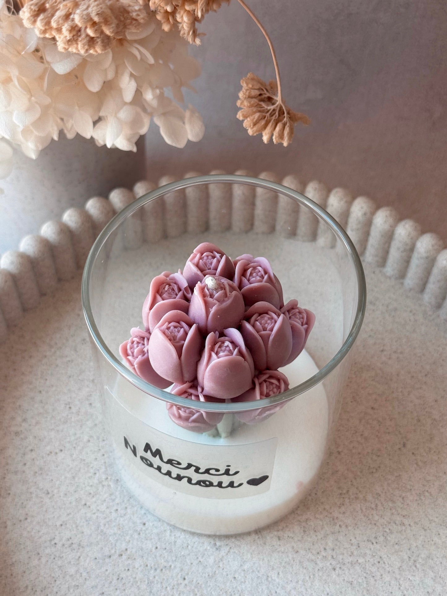 Bougie parfumée personnalisée - tulipes