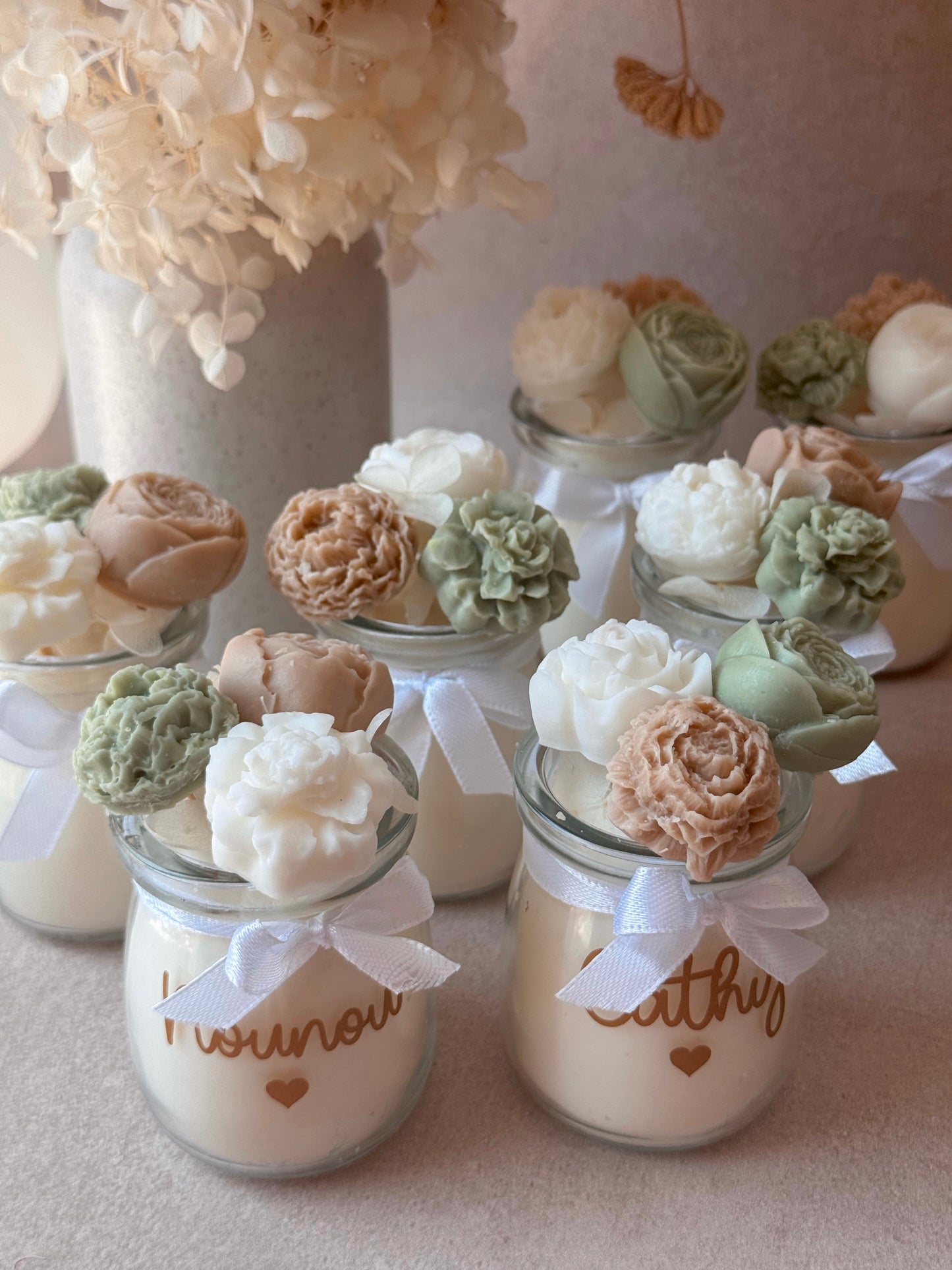 Bougie parfumée personnalisée - Bouquet de fleurs