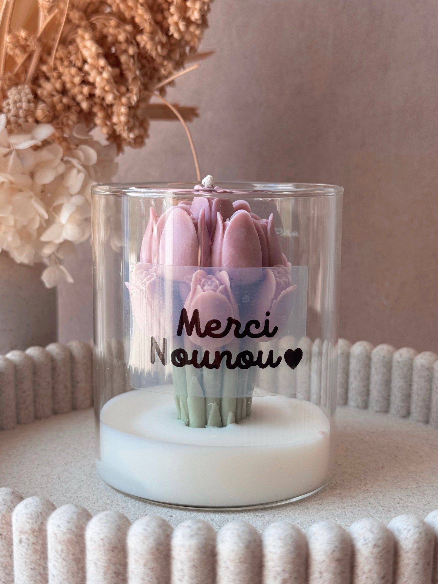 Bougie parfumée personnalisée - tulipes