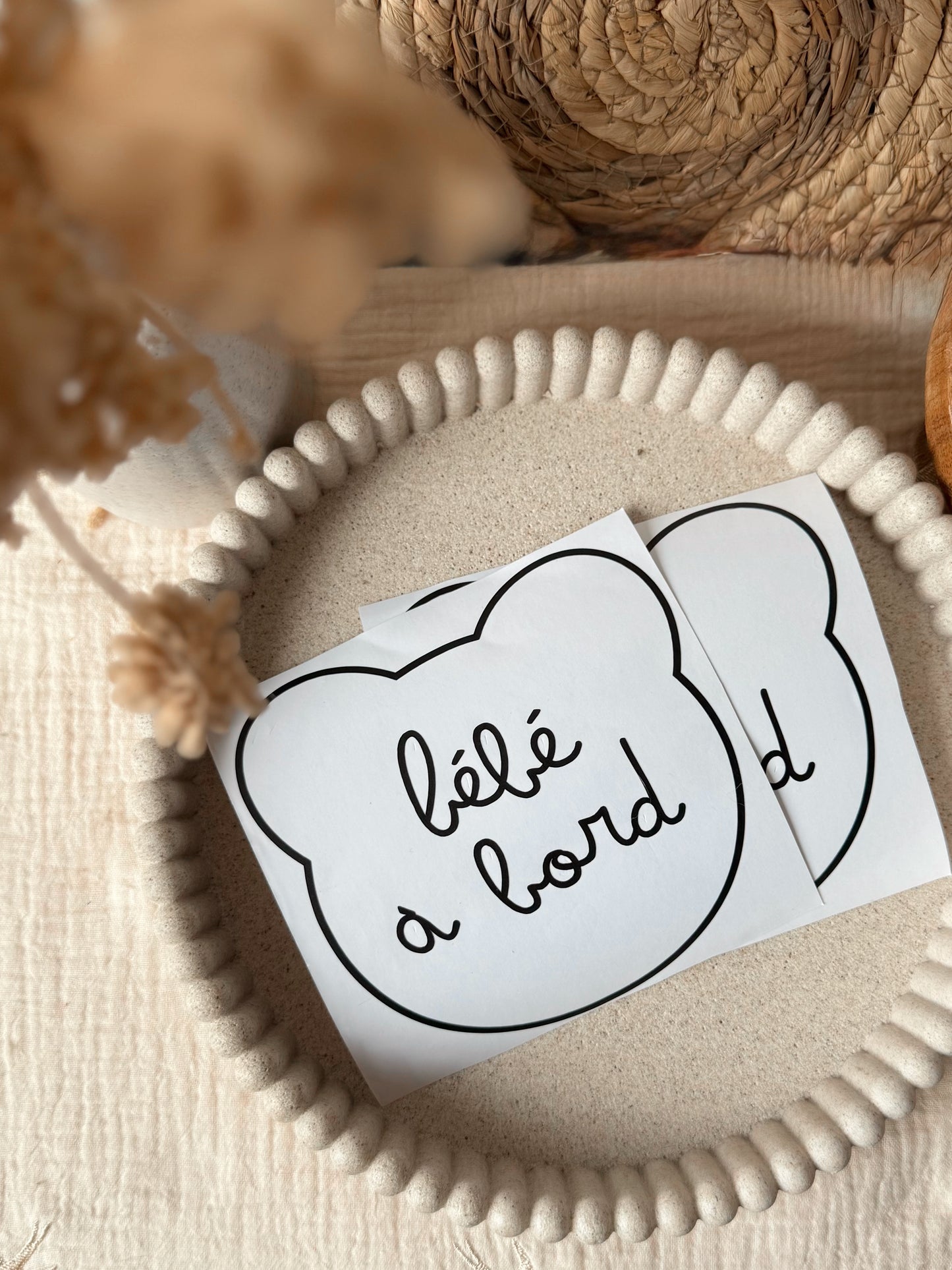 Sticker pour voiture bébé à bord - Ourson