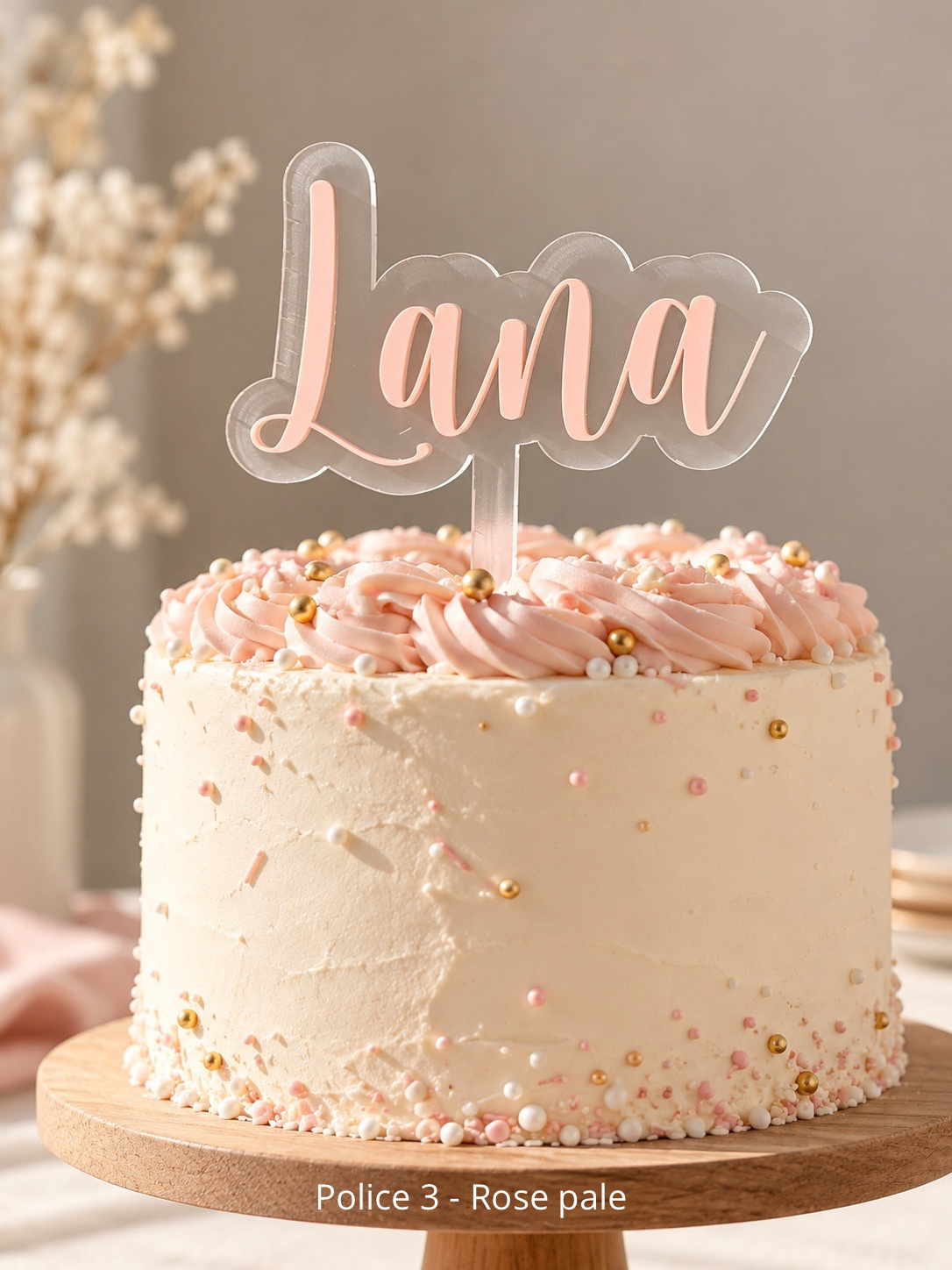 Caketopper avec prénom - Décoration gâteau