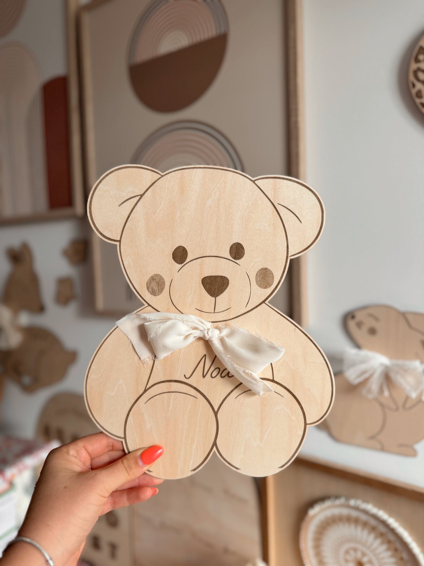 Ourson en bois - Décoration murale