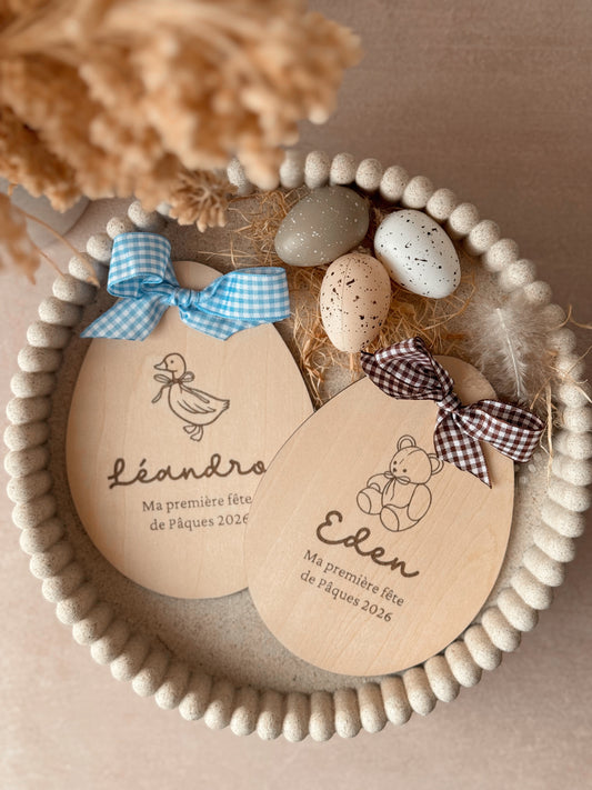 Pancarte "ma première fête de Pâques" en bois