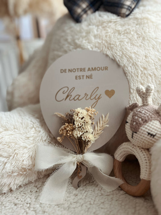 Ballon en bois annonce naissance