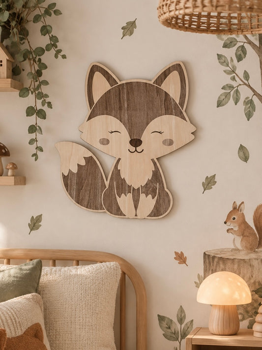 Renard en bois - Décoration murale