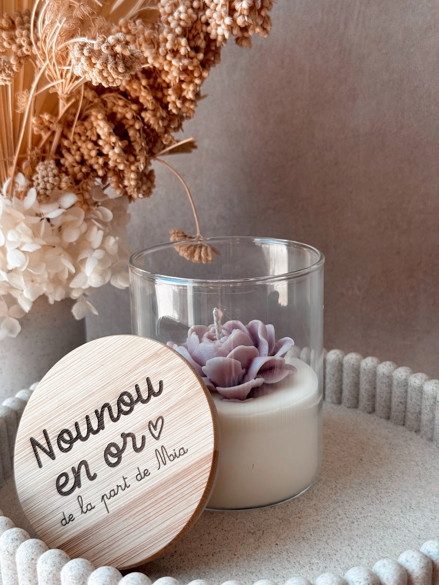 Bougie parfumée personnalisée - fleur