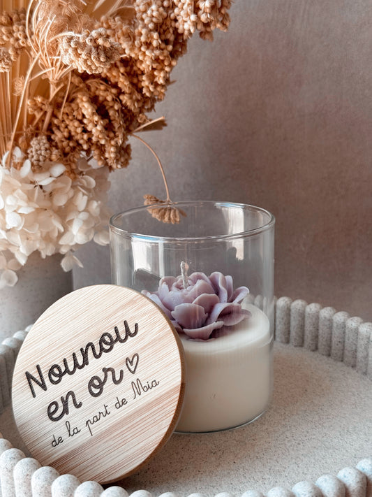 Bougie parfumée personnalisée - fleur
