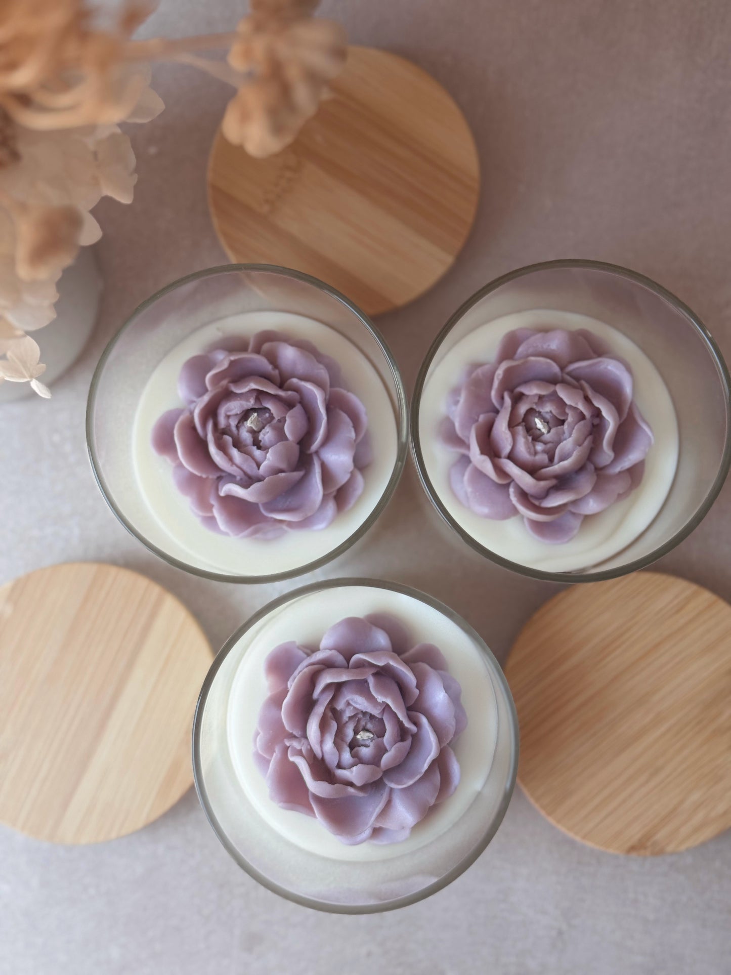 Bougie parfumée personnalisée - fleur