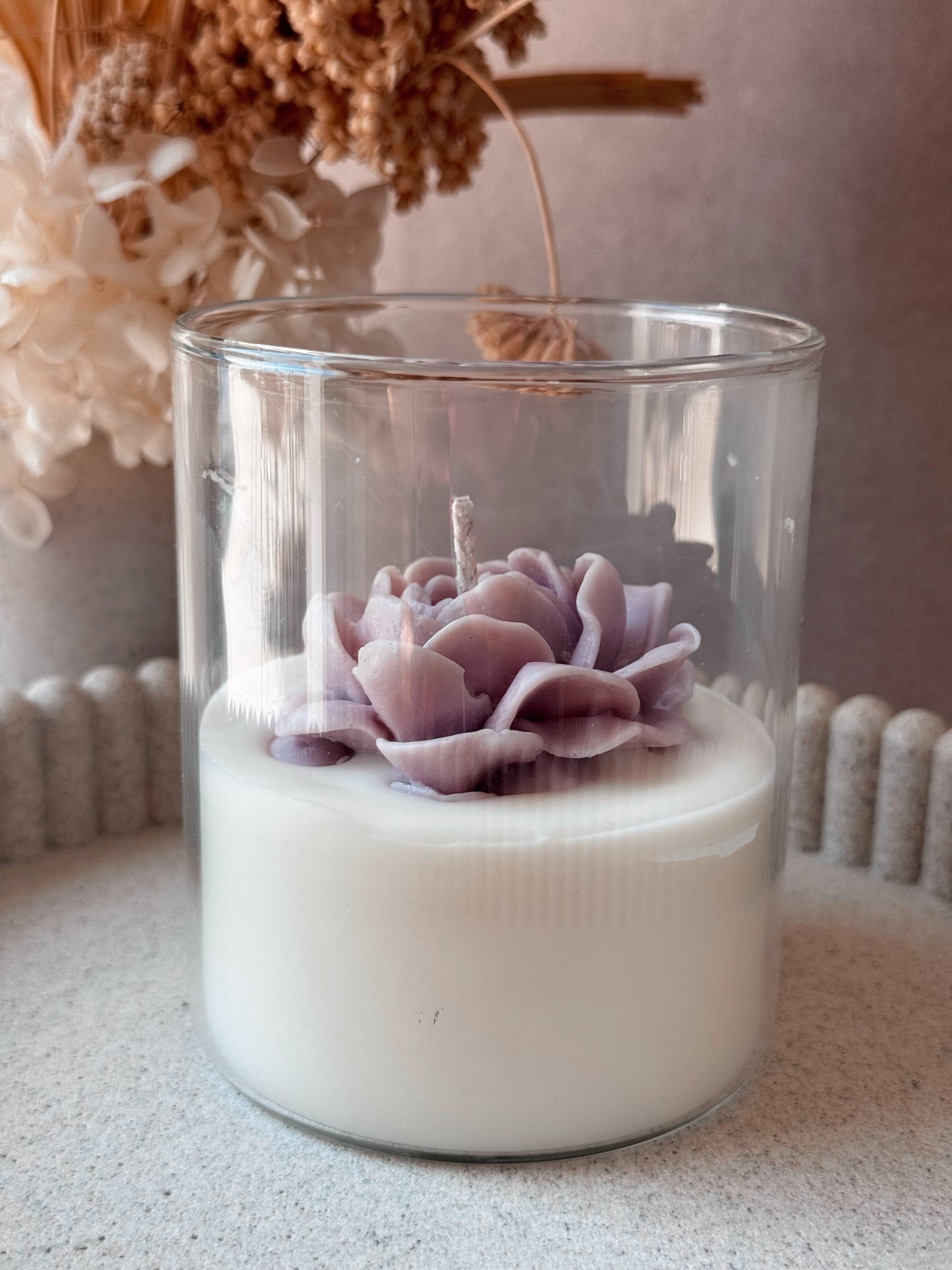 Bougie parfumée personnalisée - fleur
