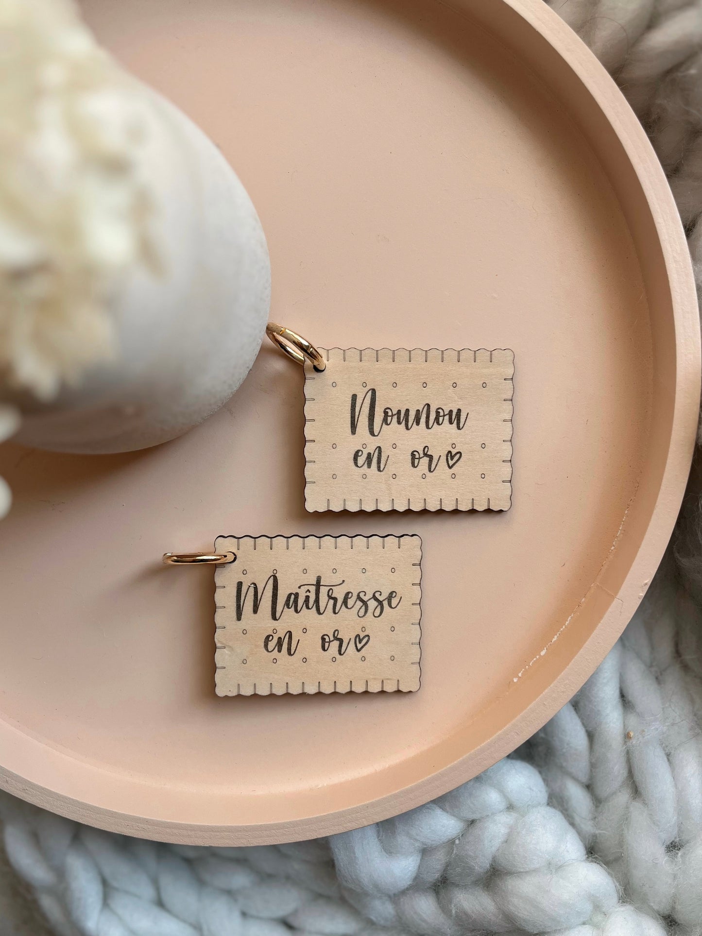 Porte clés biscuit pour Maîtresse / Nounou