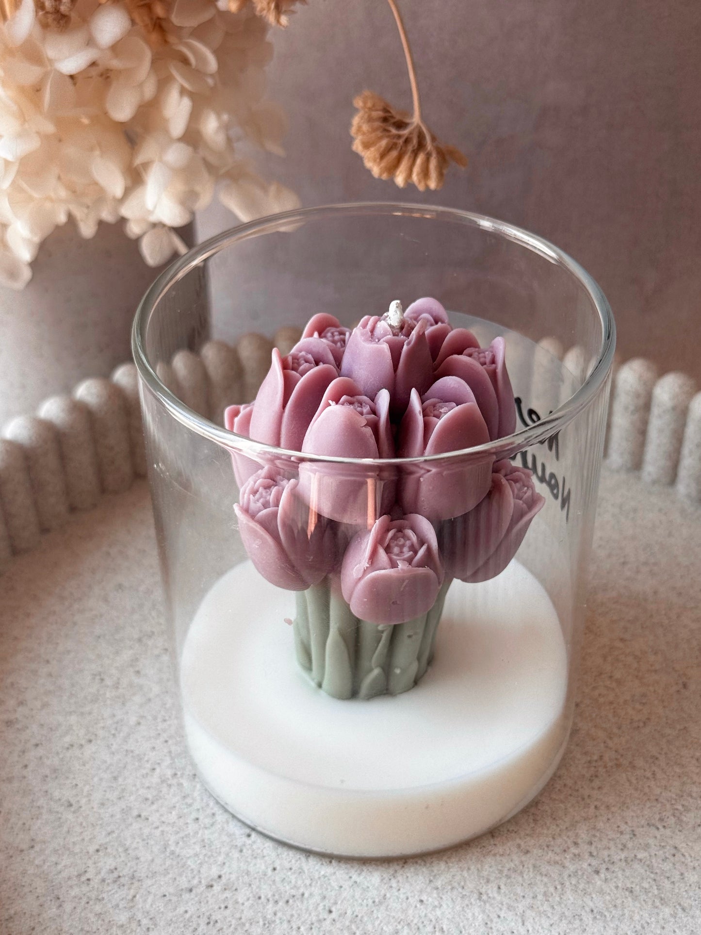 Bougie parfumée personnalisée - tulipes