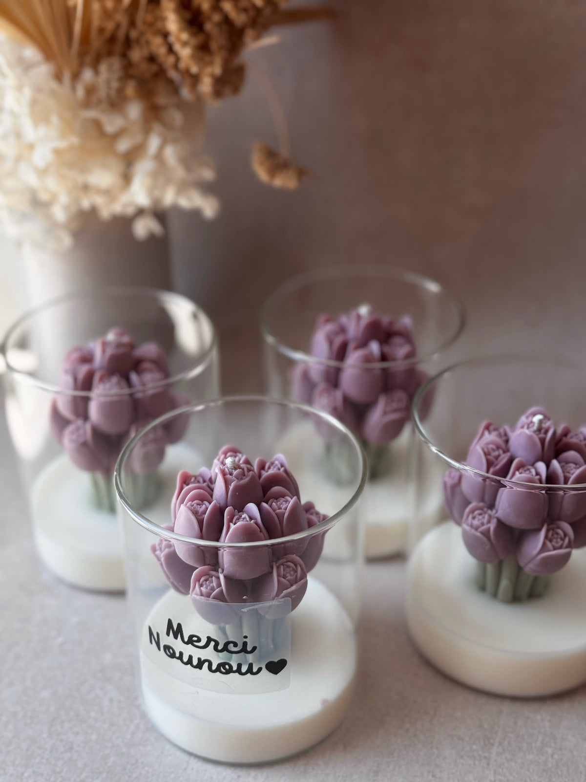 Bougie parfumée personnalisée - tulipes