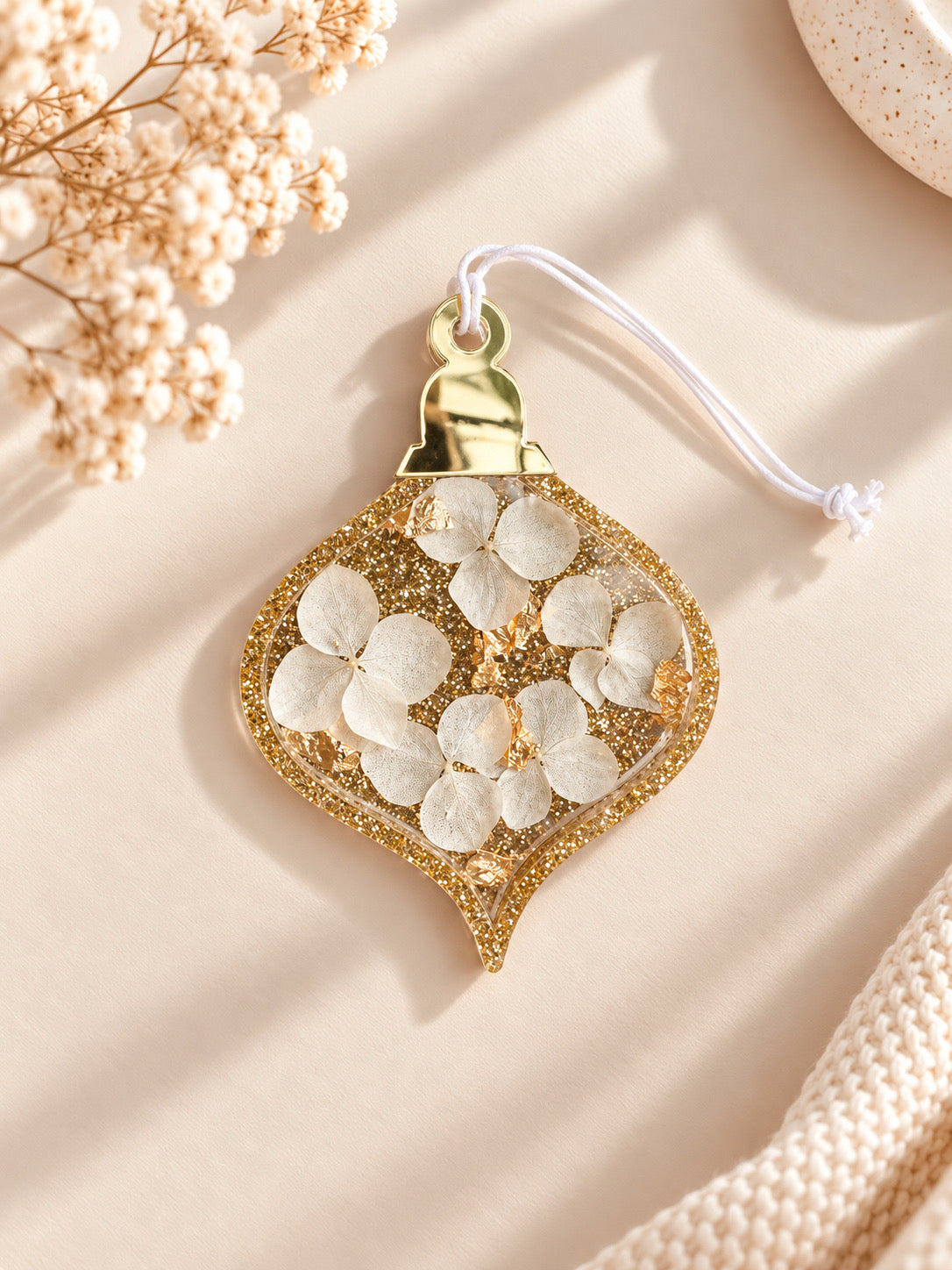 Boule de Noël hortensia – Suspension pour sapin