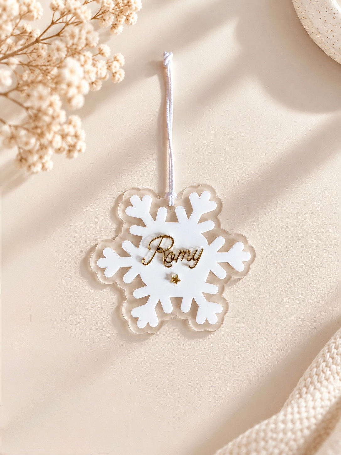 Flocon de Noël – Suspension personnalisée pour sapin