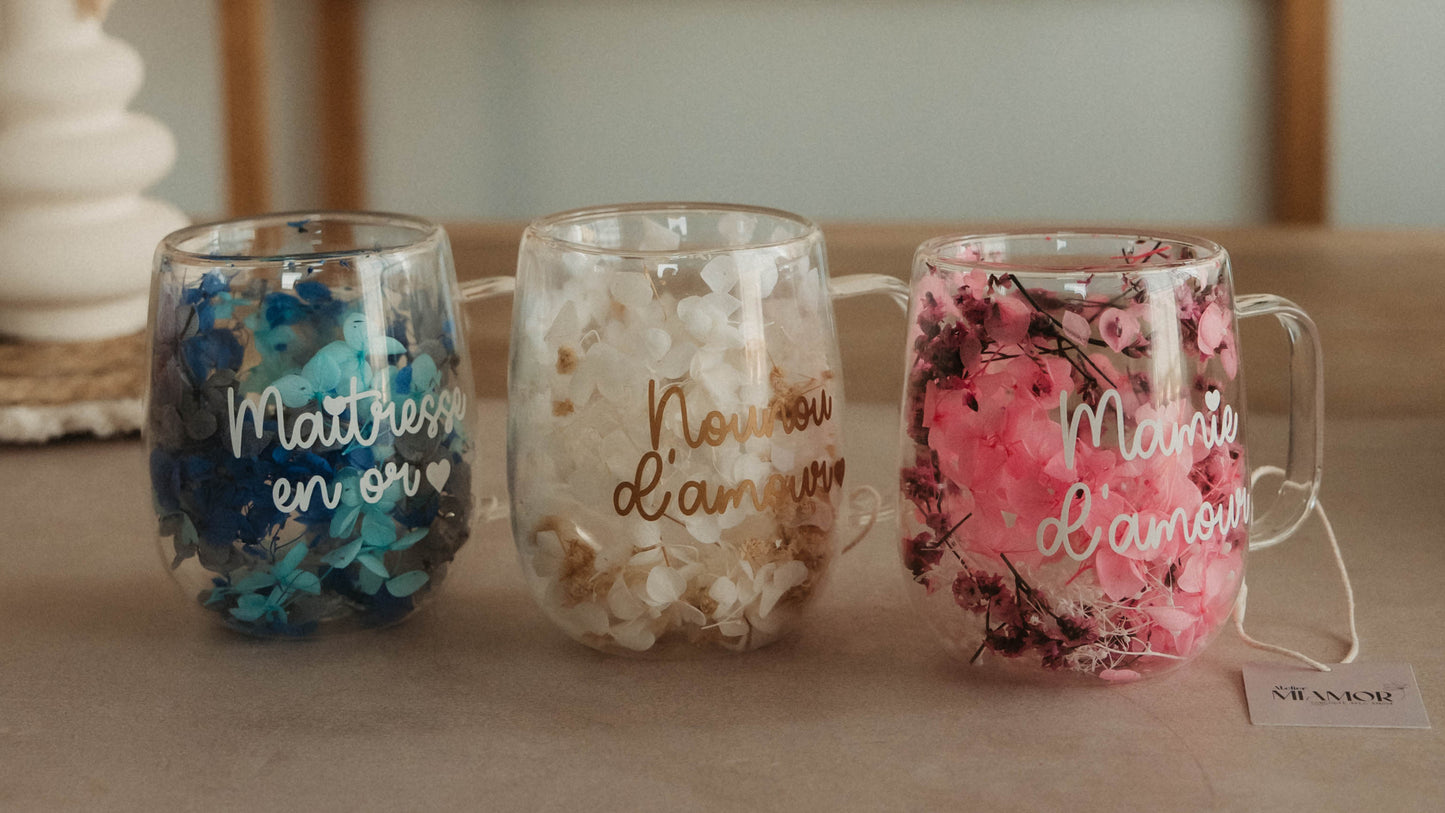 Tasse fleurie - Personnalisation au choix