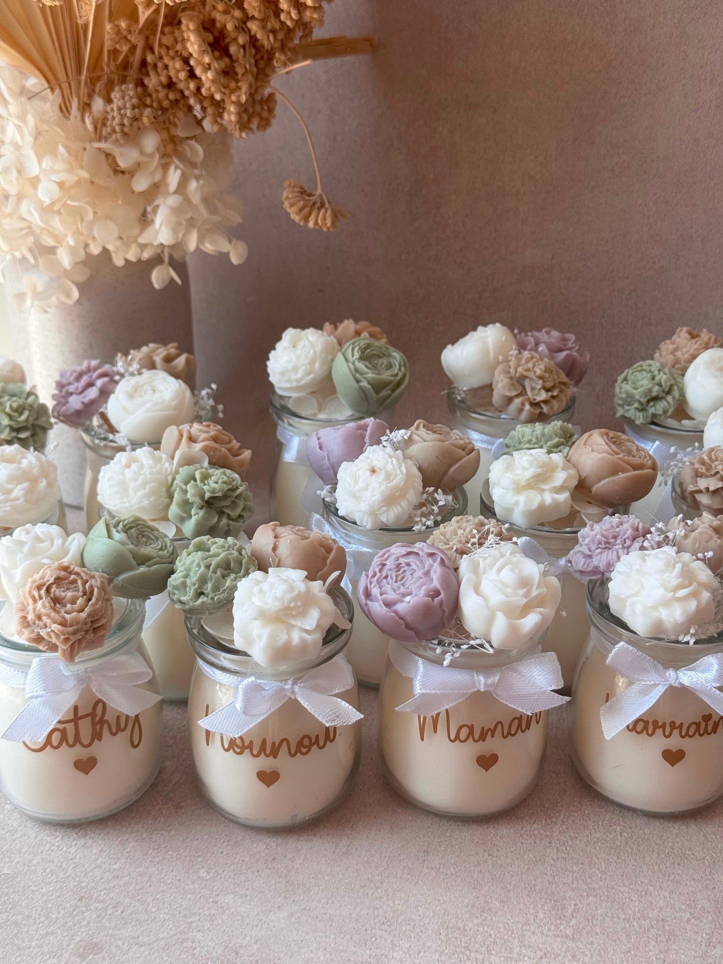 Bougie parfumée personnalisée - Bouquet de fleurs