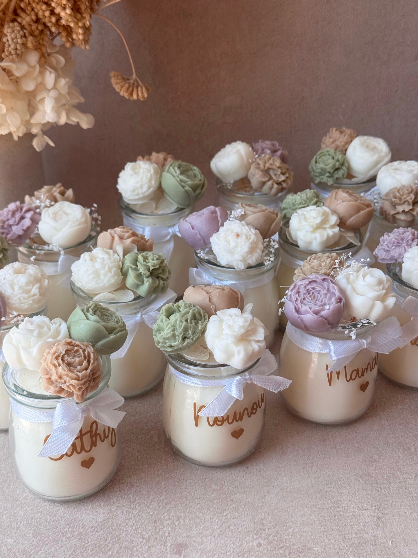 Bougie parfumée personnalisée - Bouquet de fleurs