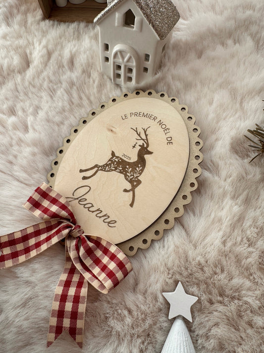 Décoration vintage en bois "Mon premier Noël”