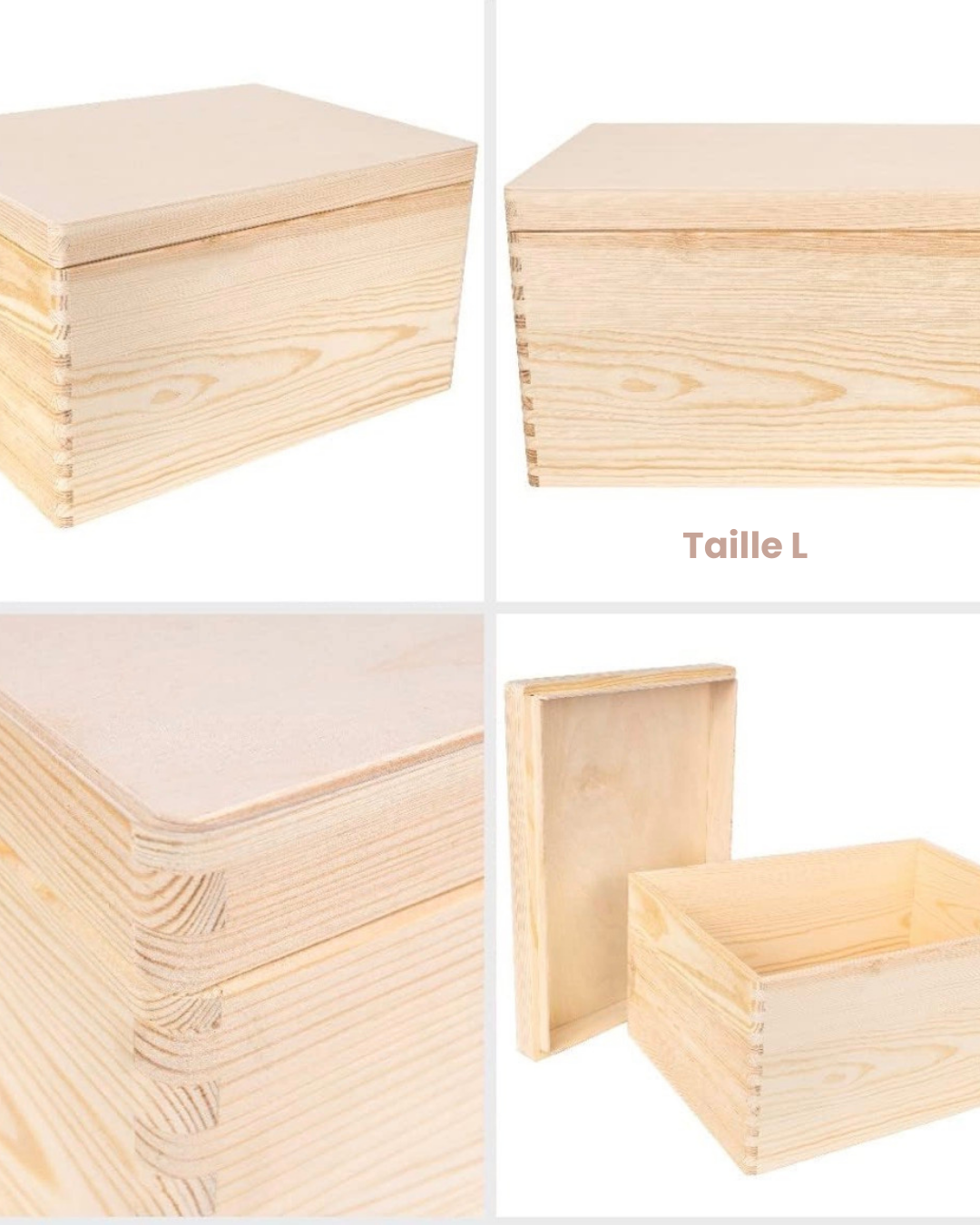 Boîte à souvenirs bébé personnalisée en bois