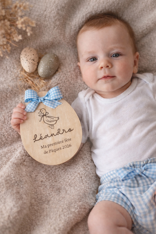 Pancarte "ma première fête de Pâques" en bois