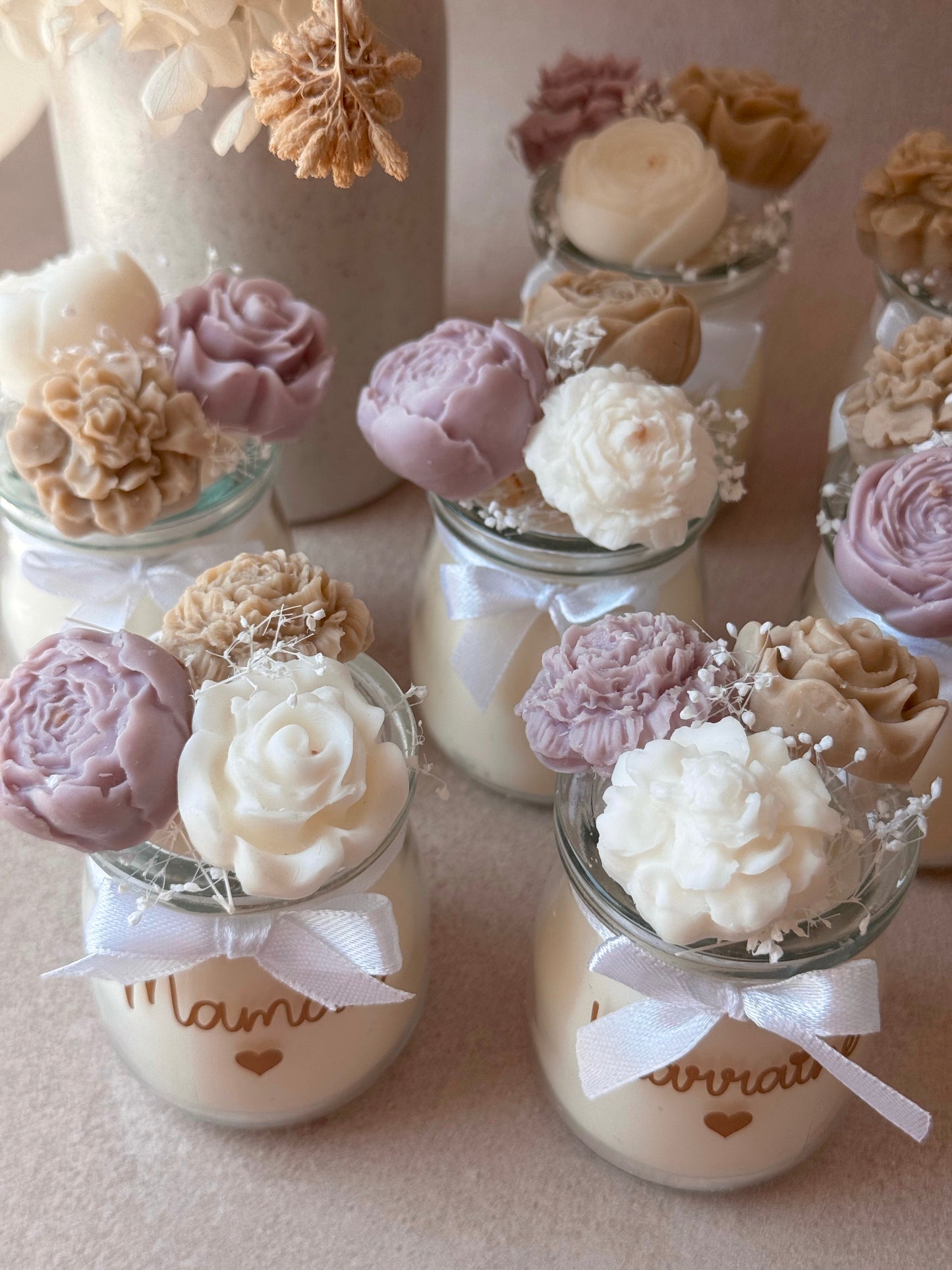 Bougie parfumée personnalisée - Bouquet de fleurs