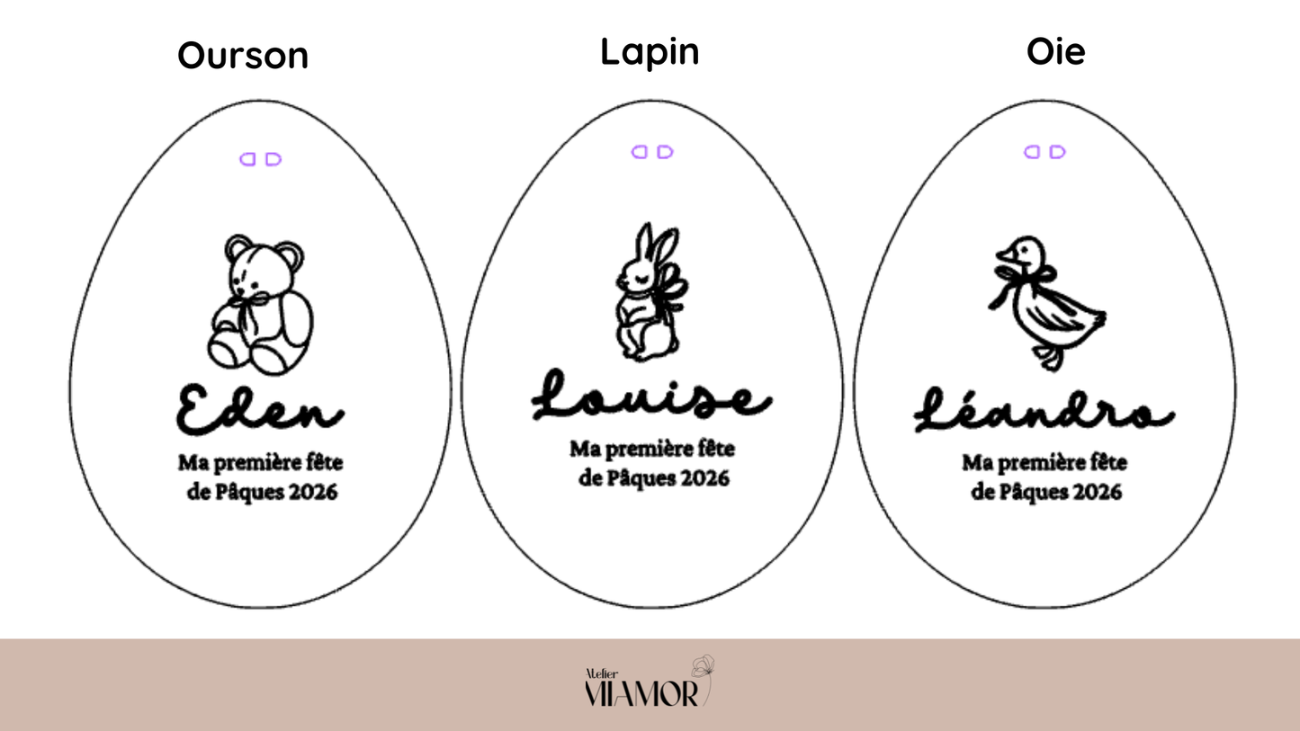 Pancarte "ma première fête de Pâques" en bois
