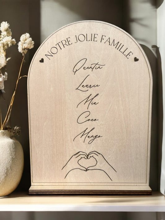 Pancarte "Notre jolie famille"