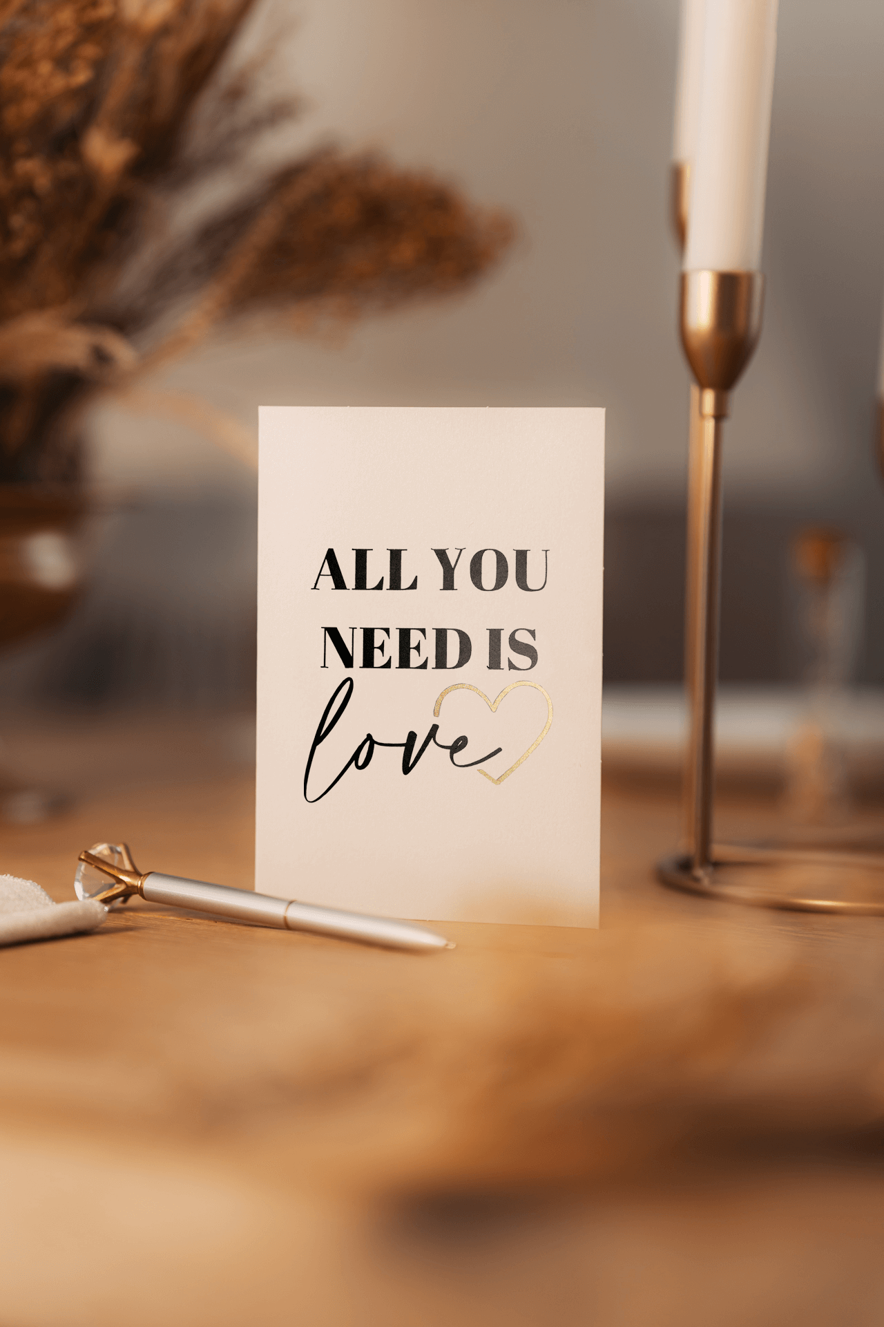 Carte avec enveloppe all you need is love